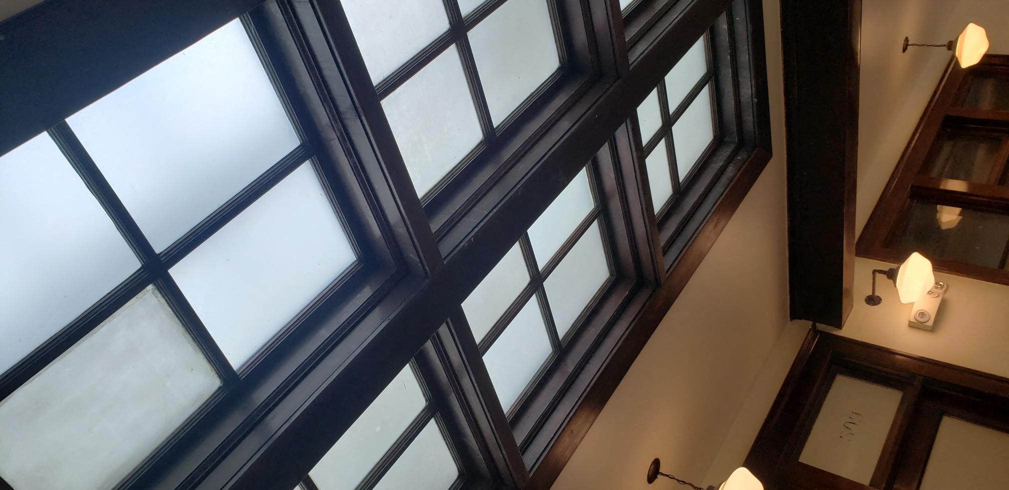 a view of the windows in the ceiling